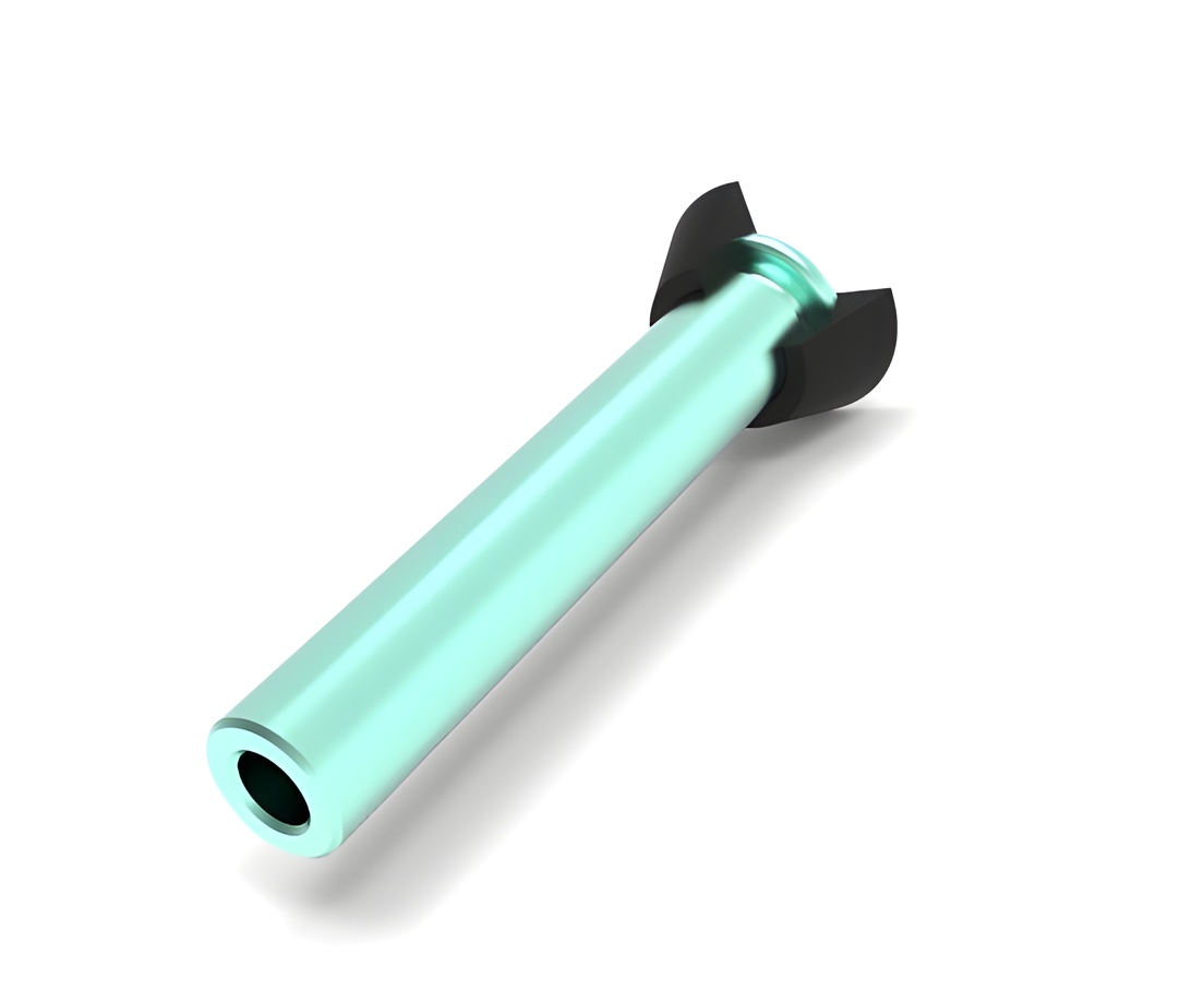a 3D render of a plain tube with a cone