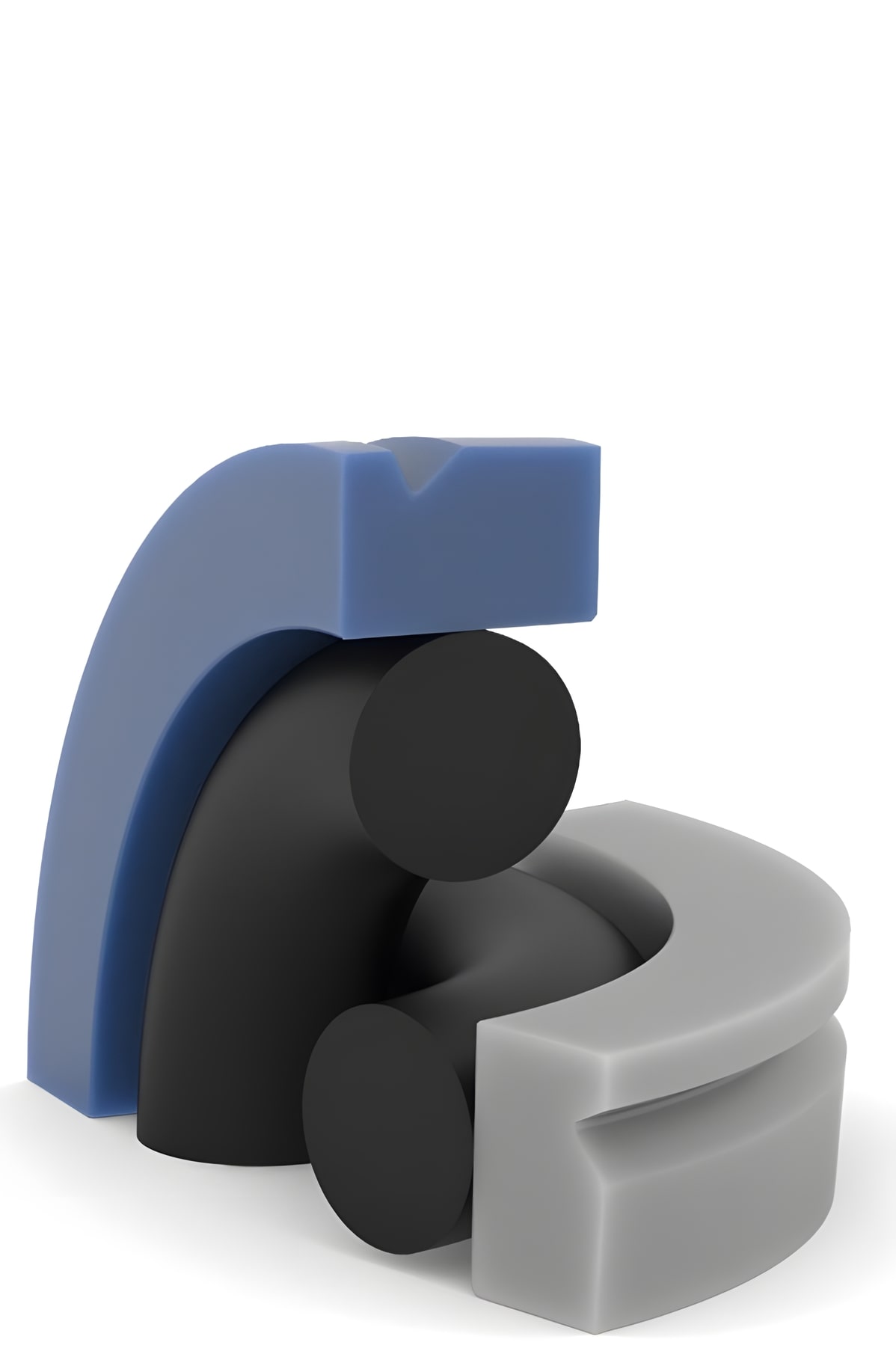 a 3D render of a singleworking pistonseal with anti-tilt function