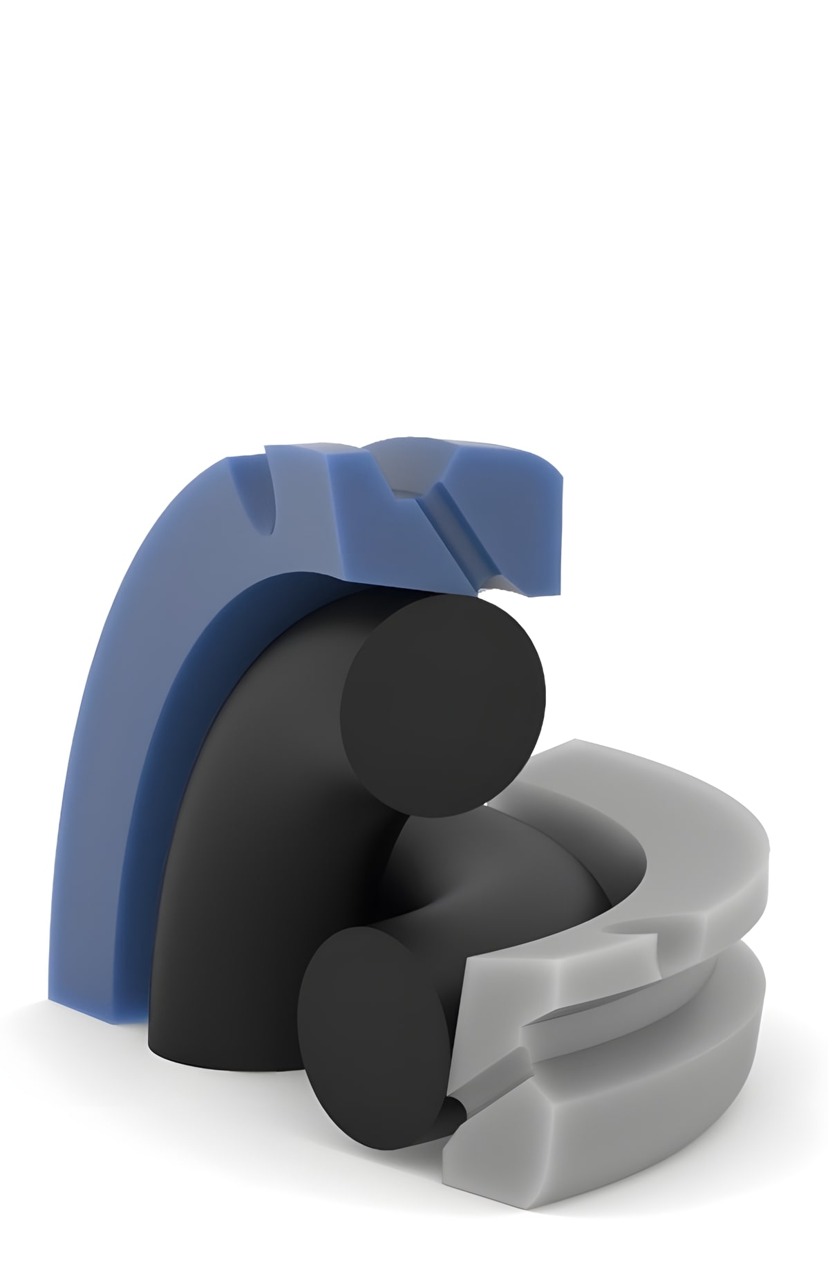 a 3d render of a single working rodseal with preassure relieve function