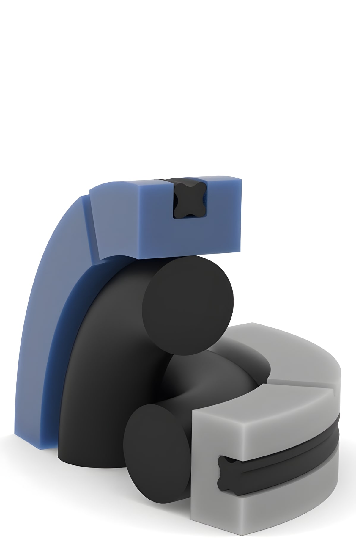 a 3D render of a double working pistonseal with notches
